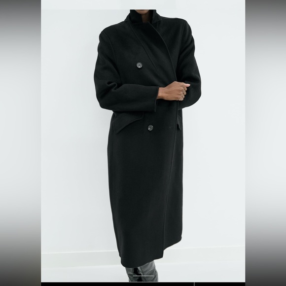 Zara wool blend double breasted coat - Picture 7 of 16